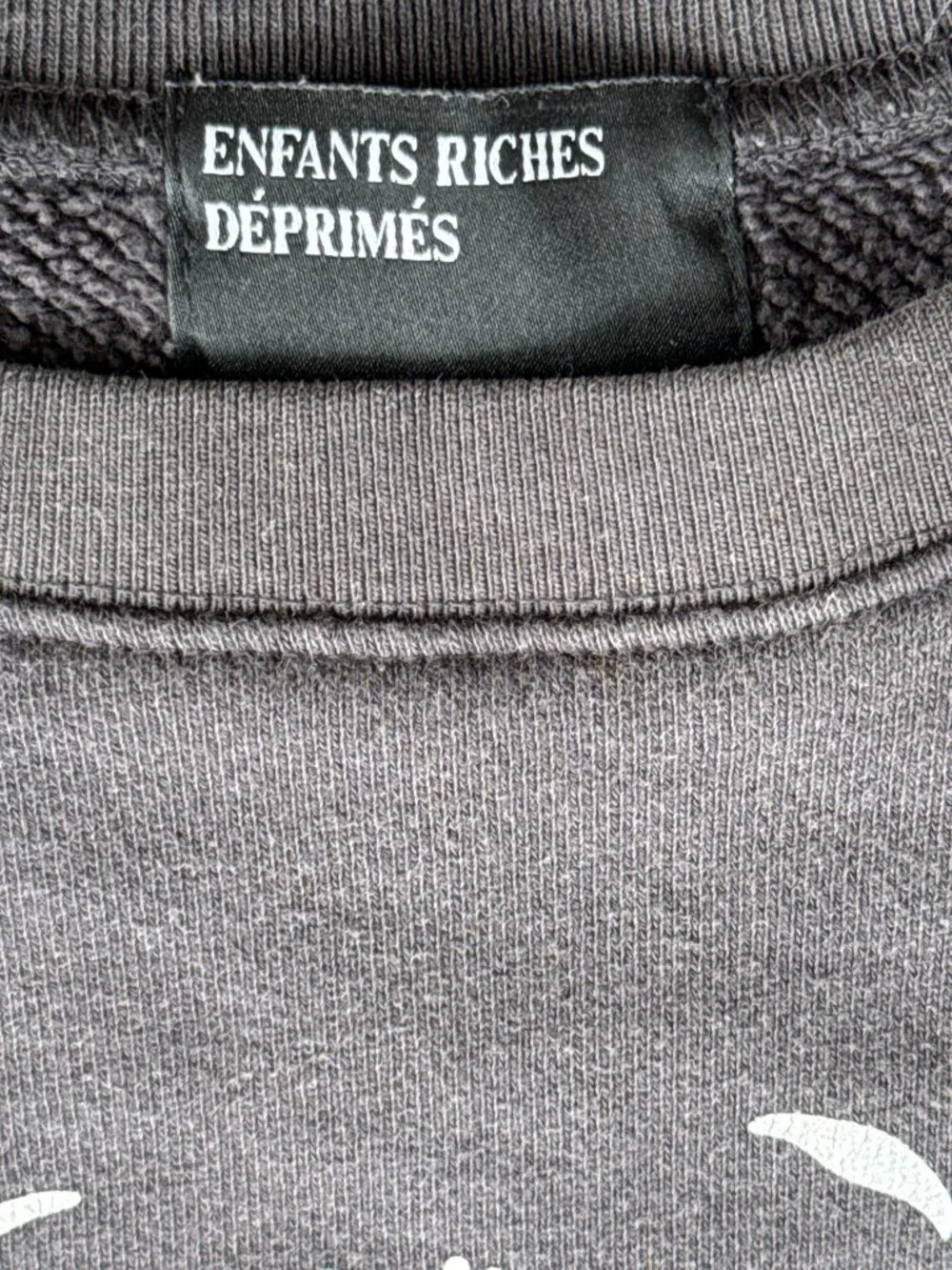 Enfants Riches Deprimes Faded Black & White Le Rosey Graphic Sweater